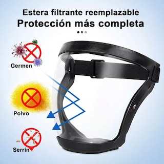Foto 2 | Careta Policarbonato Protectoras Facial Adulto Eo Safe Imports Esi-15669 Transparente