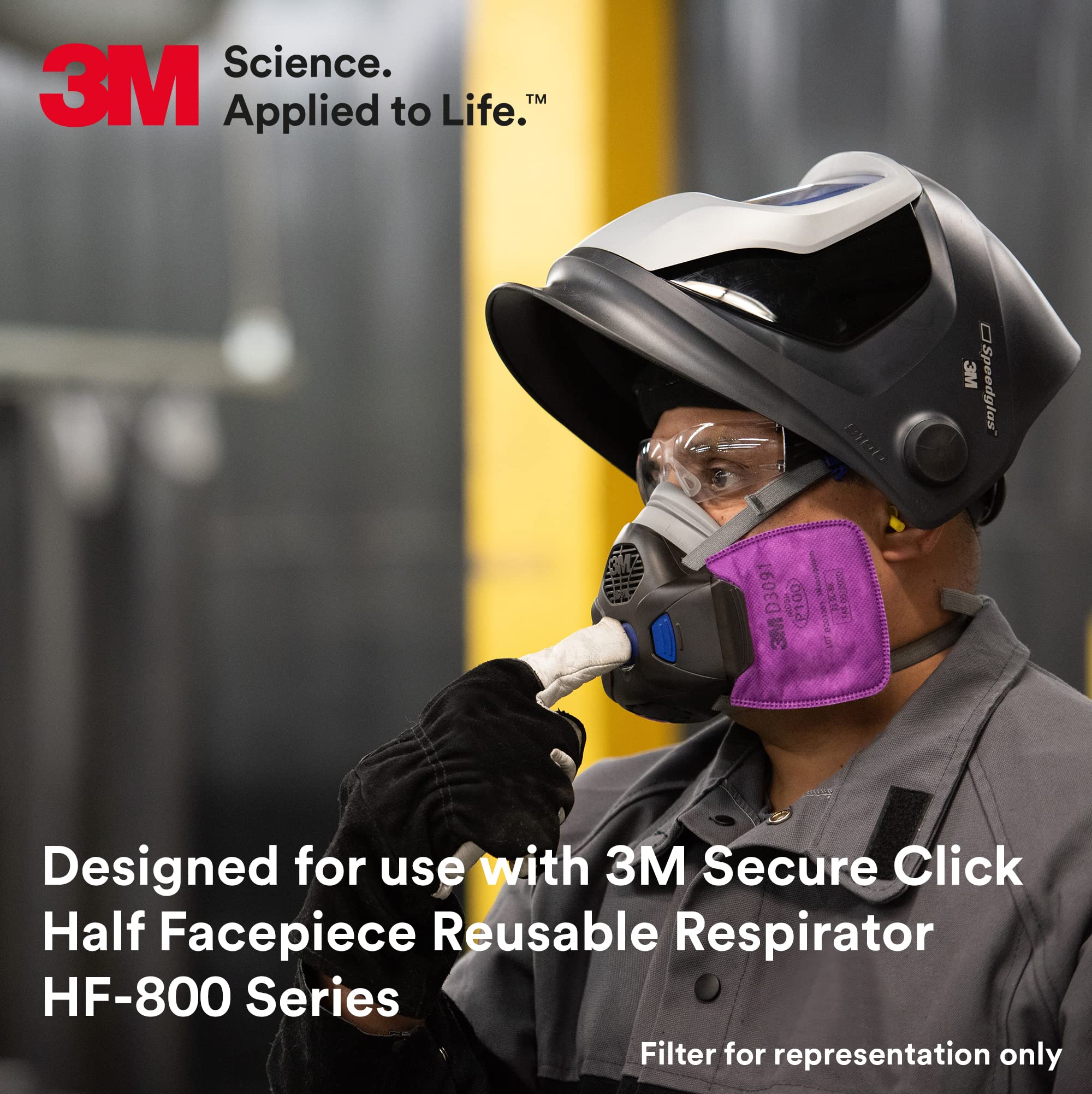 Foto 3 | Filtro De Respiración 3m P100 Secure Click D3097, 1 Par - Venta Internacional.