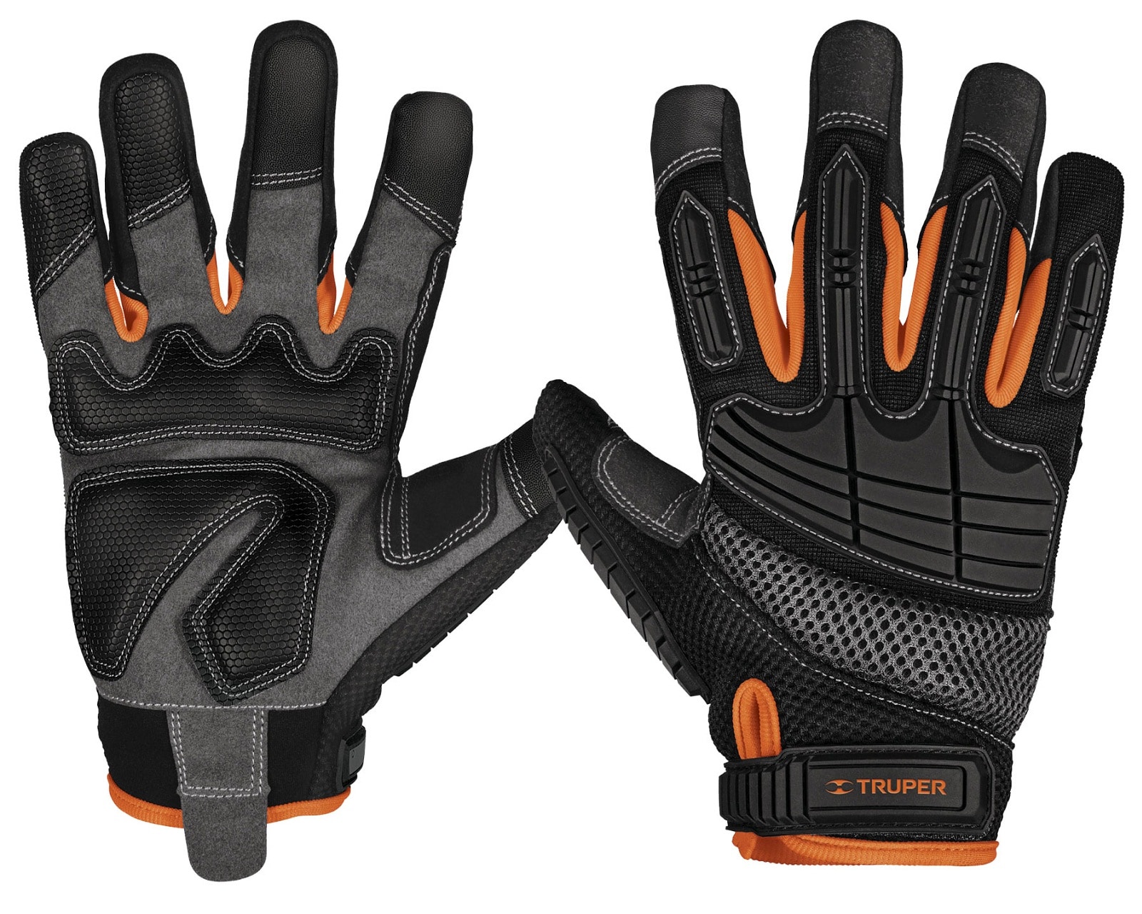 Guantes con Protección Truper Anti Impacto Gu-665 color Negro Unitalla $599