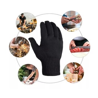 Foto 3 | Par de Guantes Eo Safe Imports ESI-3783 color Negro Protección Anticorte Hilo Acero Inoxidable