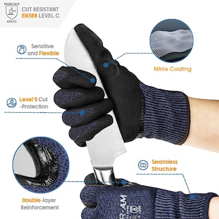 Foto 3 | Guantes De Uso Rudo Azules Ventdepot Mxgbe-010 5 Pares Azul