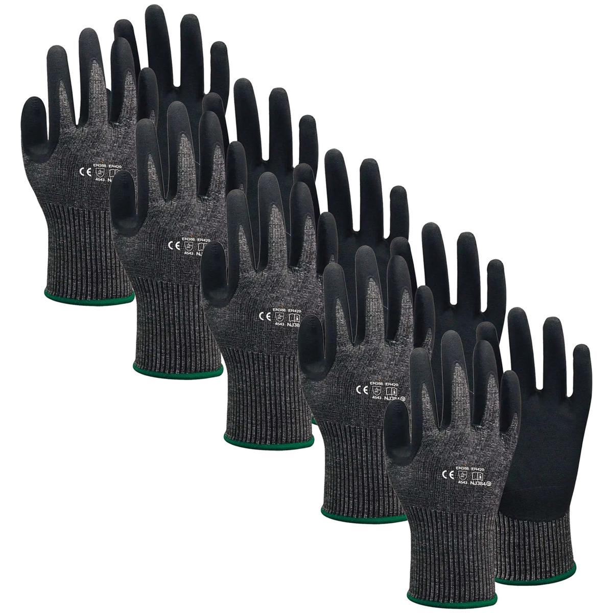 Foto 2 pulgar | Guantes Para Cortar Uso Rudo Ventdepot Mxgbc-015 5 Pares Negro