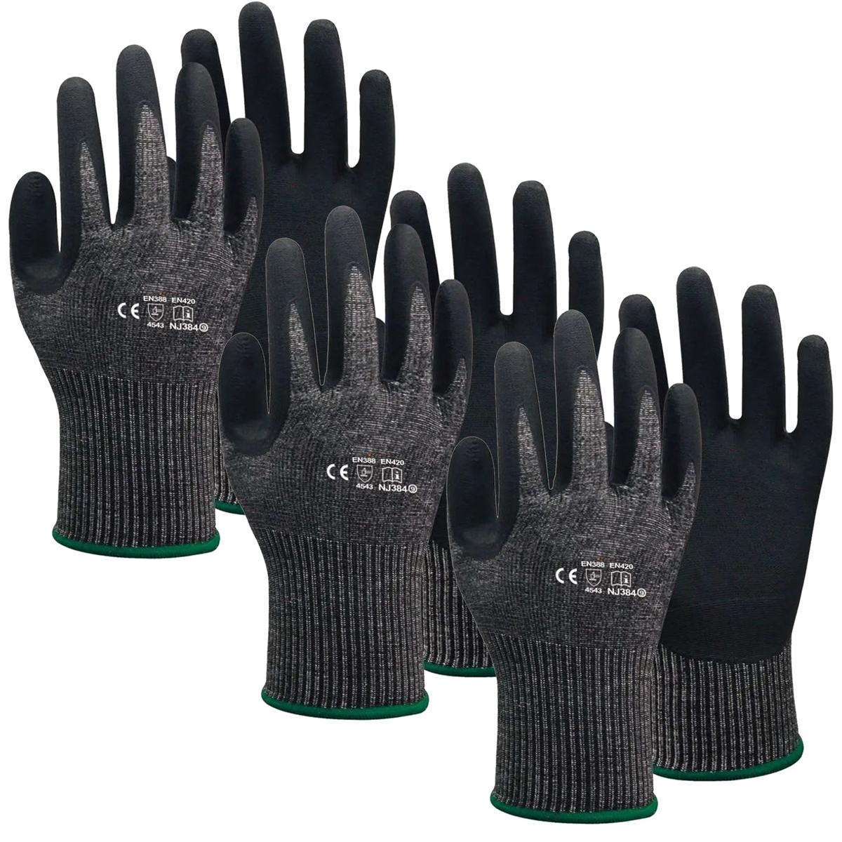 Foto 2 pulgar | Par Guantes De Seguridad Suaves Ventdepot Mxgbc-003 3 Pares Negro
