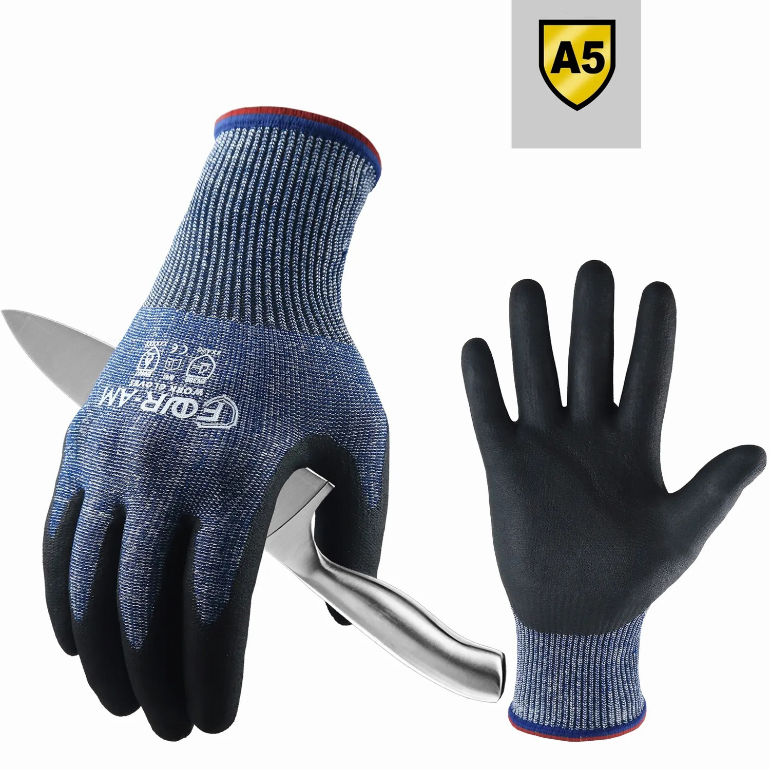 Foto 3 pulgar | Guantes Azules Para Cortar Vidrio Ventdepot Mxgbe-014 4 Pares Azul