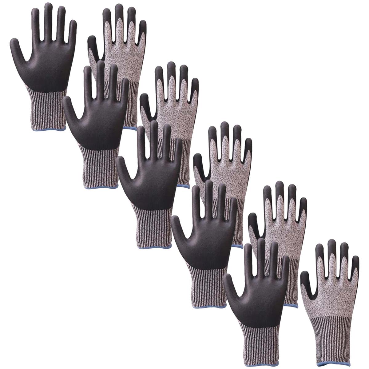 Foto 2 pulgar | Guante De Trabajo Sintéticos Ventdepot Mxbgv-020 5 Pares Gris/negro