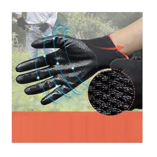 Foto 2 | Guante Nylon Recubiertos Palma Nitrilo Seguridad 12pcs Eo Safe Imports Esi-15632 Negro