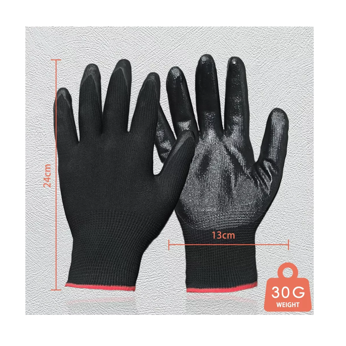 Foto 4 pulgar | Guante Nylon  Recubiertos Palma Nitrilo Seguridad 12pcs Eo Safe Imports Esi-15632 Negro