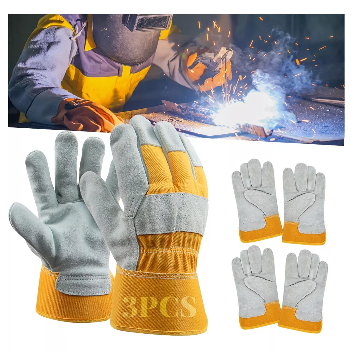 Foto 3 pulgar | Guantes de Soldadura Eo Safe Imports Esi-15647 Uso Rudo 3 Pares