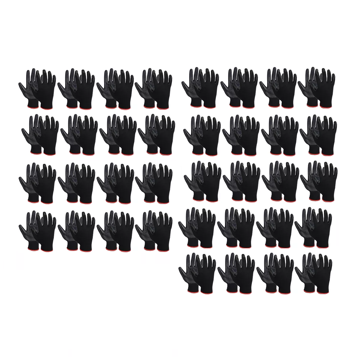 Guantes De Nylon Recubiertos Nitrilo 36 Pares Unitalla Eo Safe Imports Esi-15643 Negro