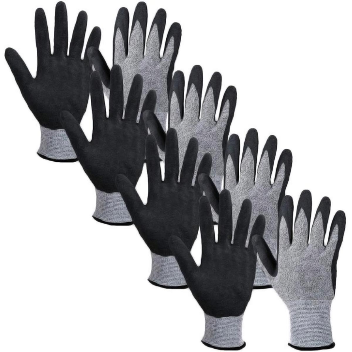 Foto 3 pulgar | Pares De Guantes Industriales Ventdepot Mxgvm-019 4 Pares Gris Y Negro