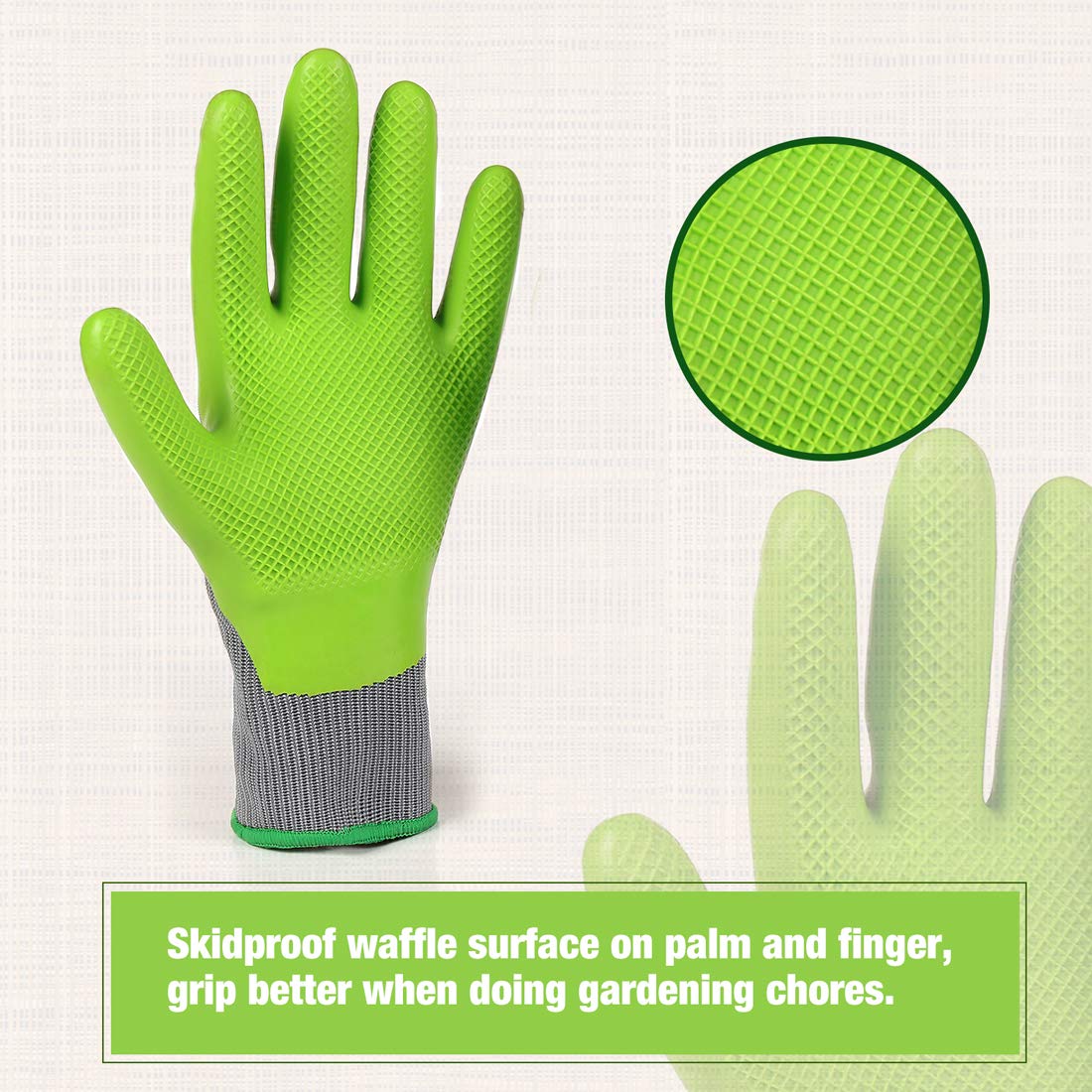 Foto 5 pulgar | Guantes De Jardín Workpro, 6 Pares, Con Revestimiento De Látex Ecológico En La Palma - Venta Internacional.