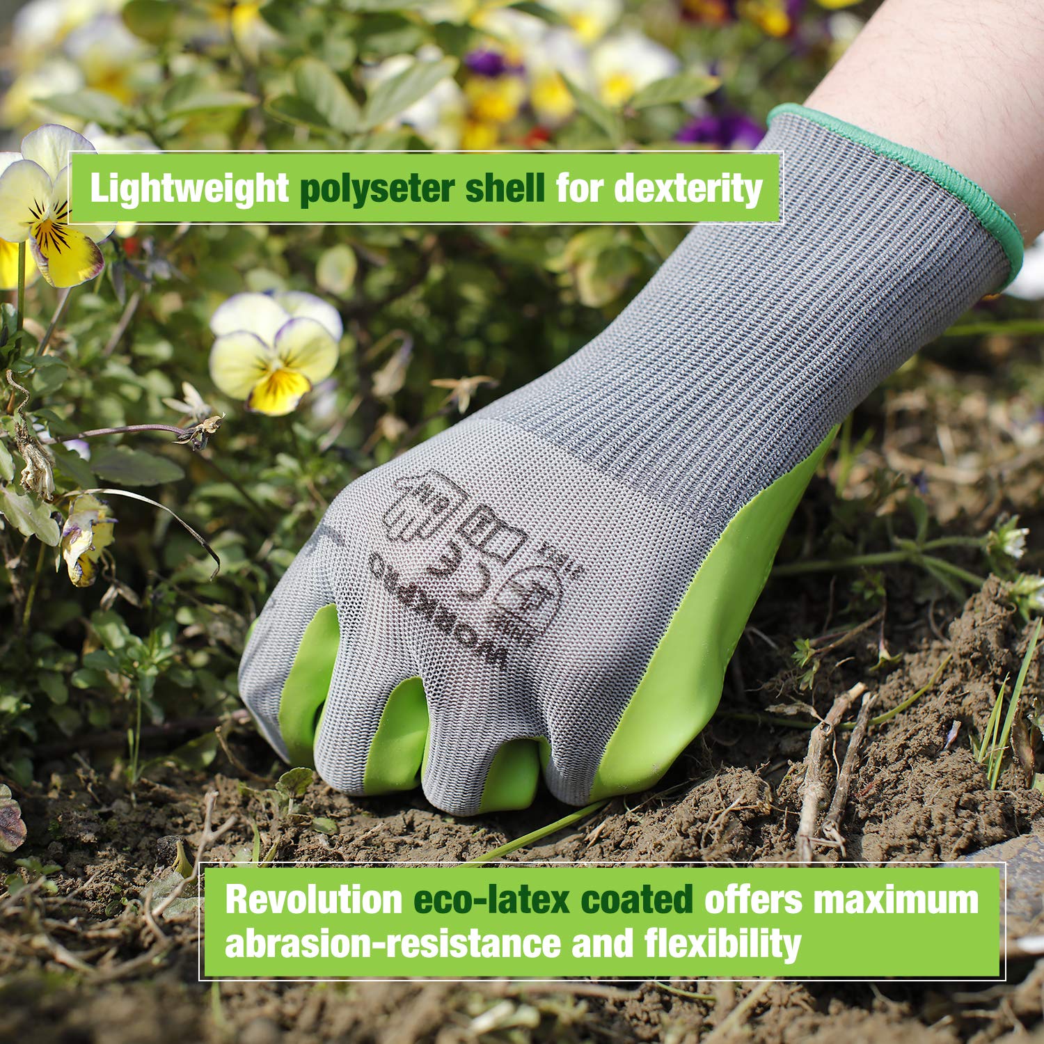 Foto 6 pulgar | Guantes De Jardín Workpro, 6 Pares, Con Revestimiento De Látex Ecológico En La Palma - Venta Internacional.