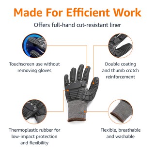 Foto 2 | Guantes Amazon Basics, Nivel A2, Protección Contra Impactos, 100 Pares - Venta Internacional.