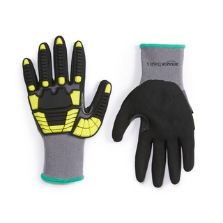 Foto 1 | Guantes Amazon Basics, Protección Contra Impactos, 15 G, De Nitrilo Arenoso - Venta Internacional.