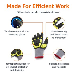 Foto 2 | Guantes Amazon Basics De Protección Contra Impactos, 120 Pares, Color Amarillo, Talla Pequeña - Venta Internacional.