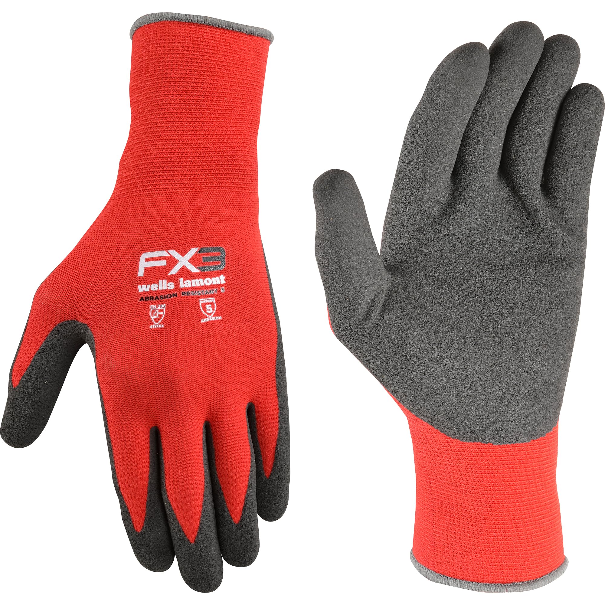 Foto 2 pulgar | Guantes Wells Lamont Fx3 Con Revestimiento De Nitrilo, Agarre, Color Rojo, Tamaño Grande - Venta Internacional.