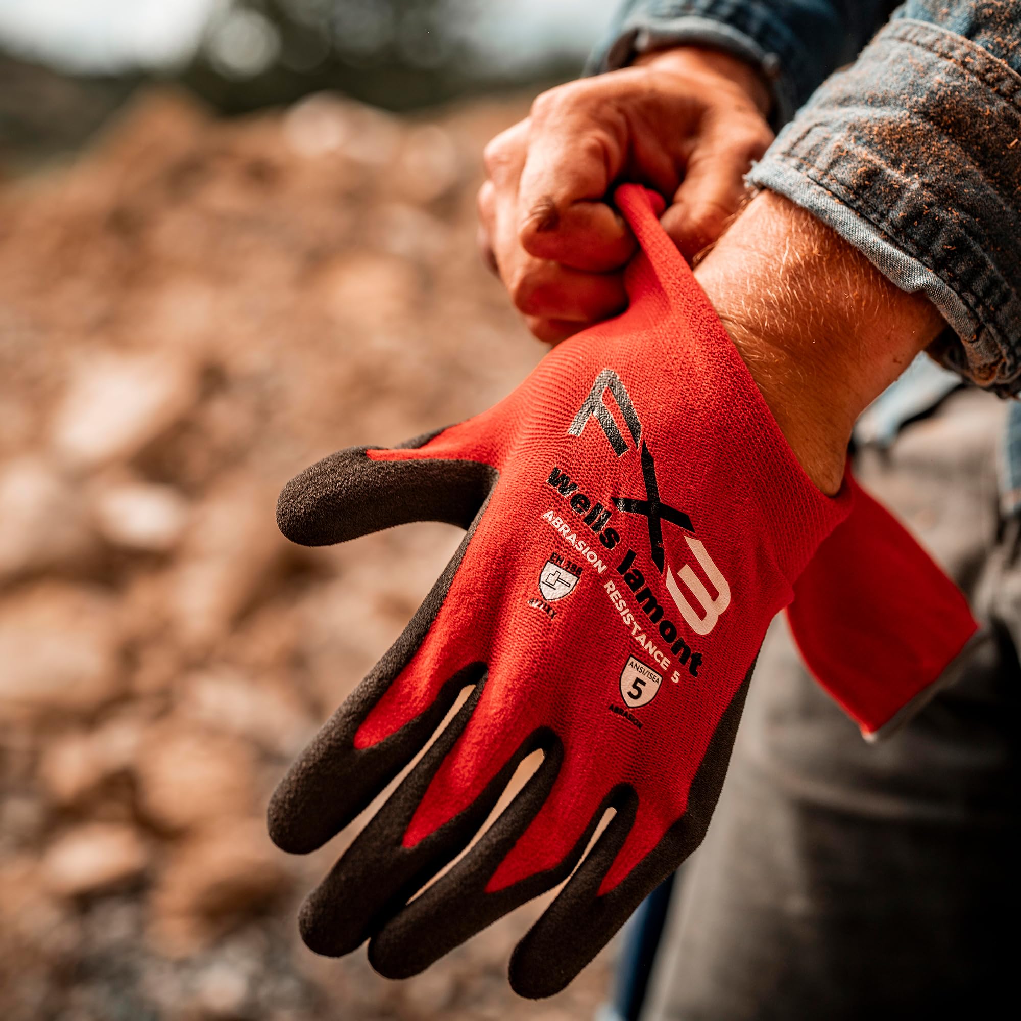Foto 2 | Guantes Wells Lamont Fx3 Con Revestimiento De Nitrilo, Agarre, Color Rojo, Tamaño Grande - Venta Internacional.