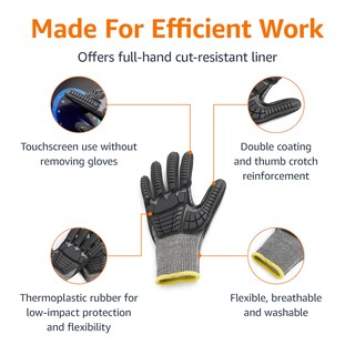 Foto 2 | Guantes Amazon Basics Nivel A2 Protección Contra Impactos 100 Pares - Venta Internacional.