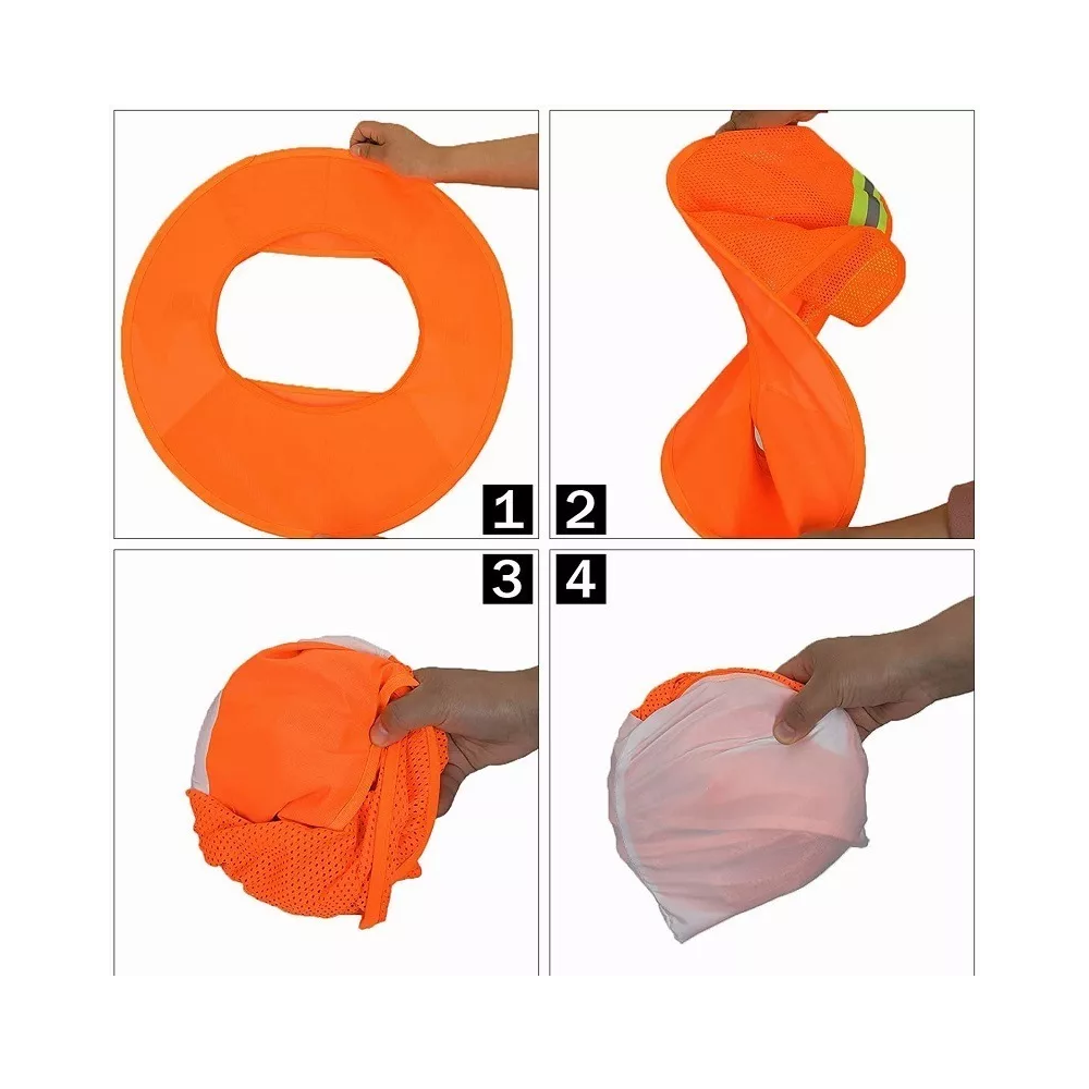 Foto 3 pulgar | Sombrilla Para Cascos Cubrecuello con Reflejante + Banda color Naranja Belug