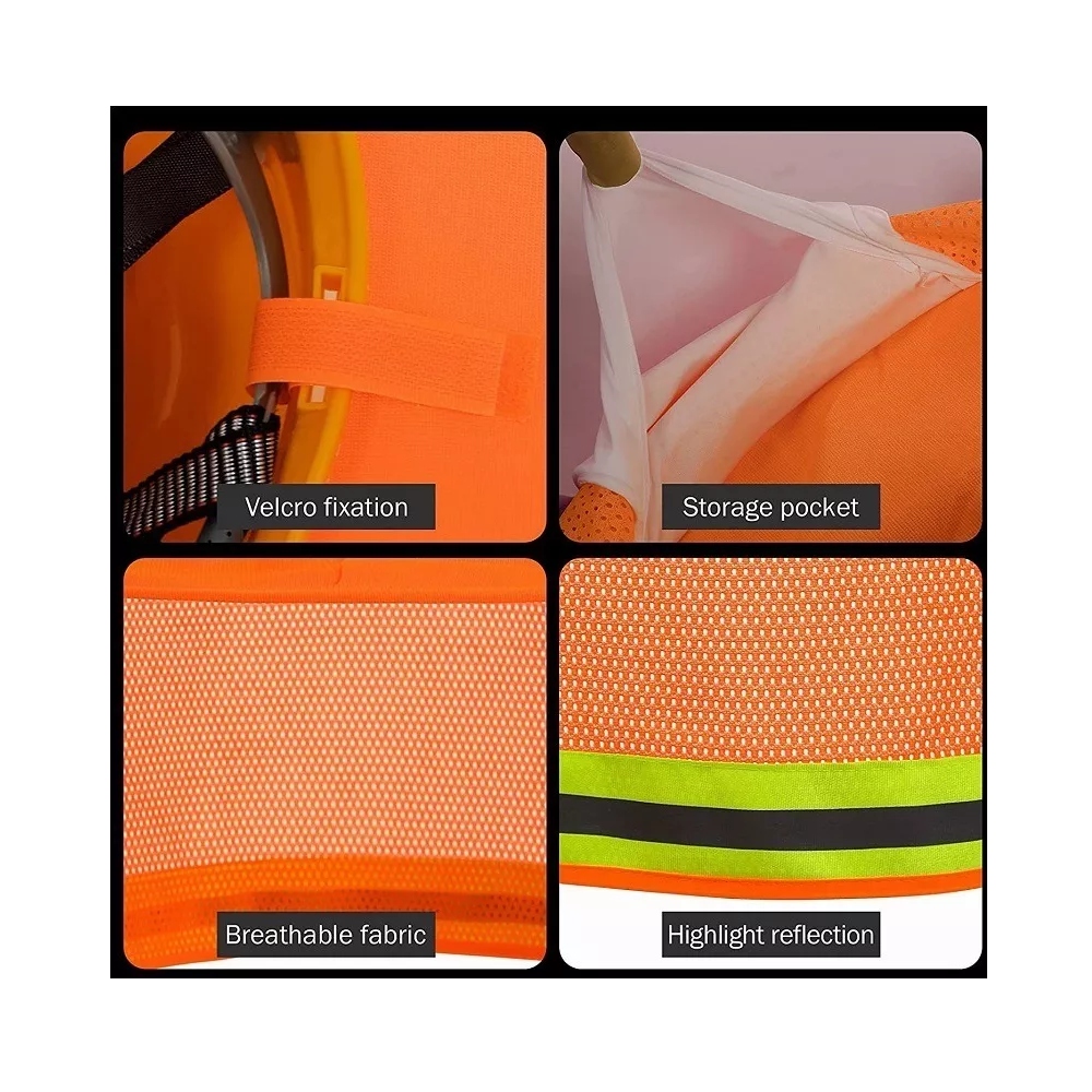 Foto 4 pulgar | Sombrilla Para Cascos Cubrecuello con Reflejante + Banda color Naranja Belug