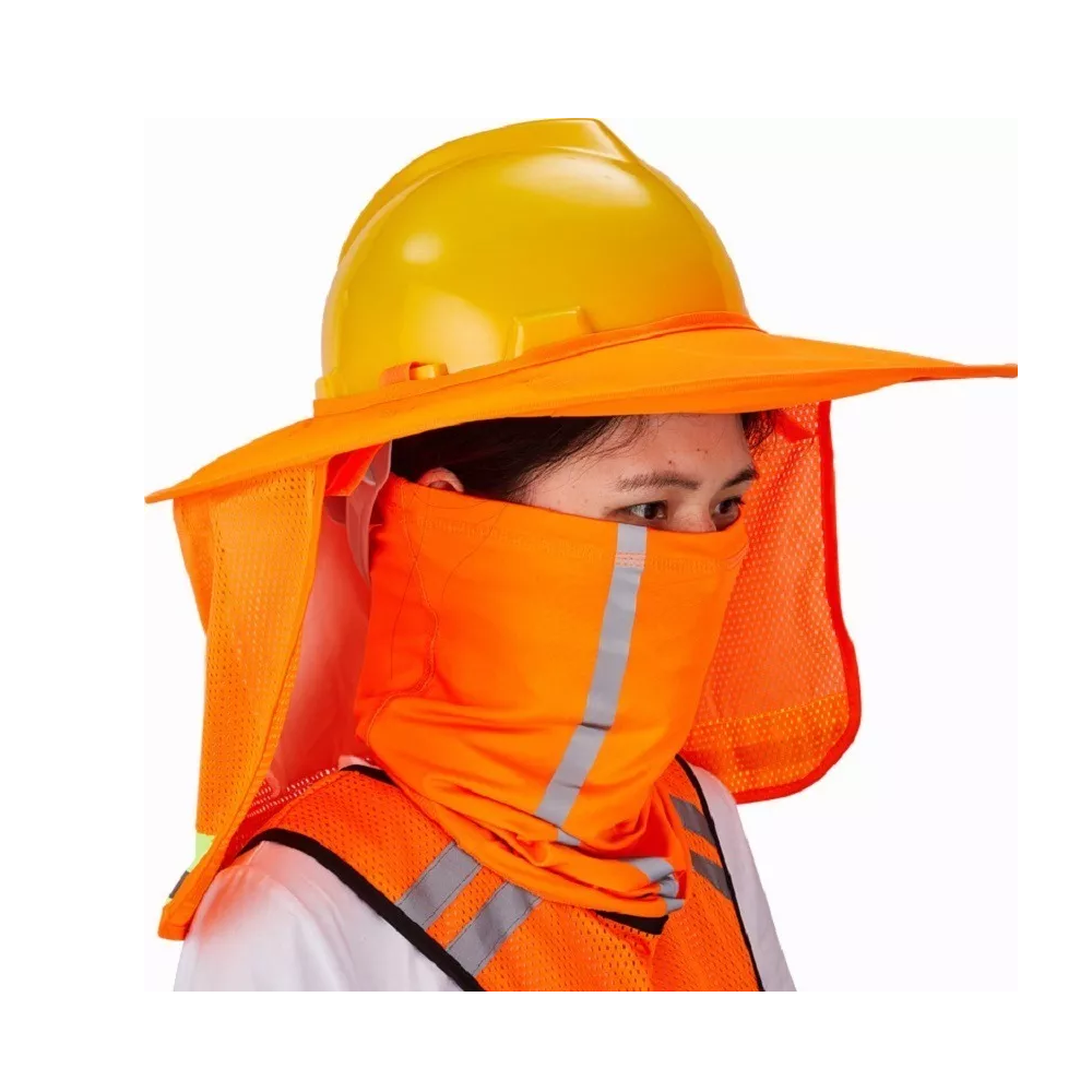 Foto 5 pulgar | Sombrilla Para Cascos Cubrecuello con Reflejante + Banda color Naranja Belug