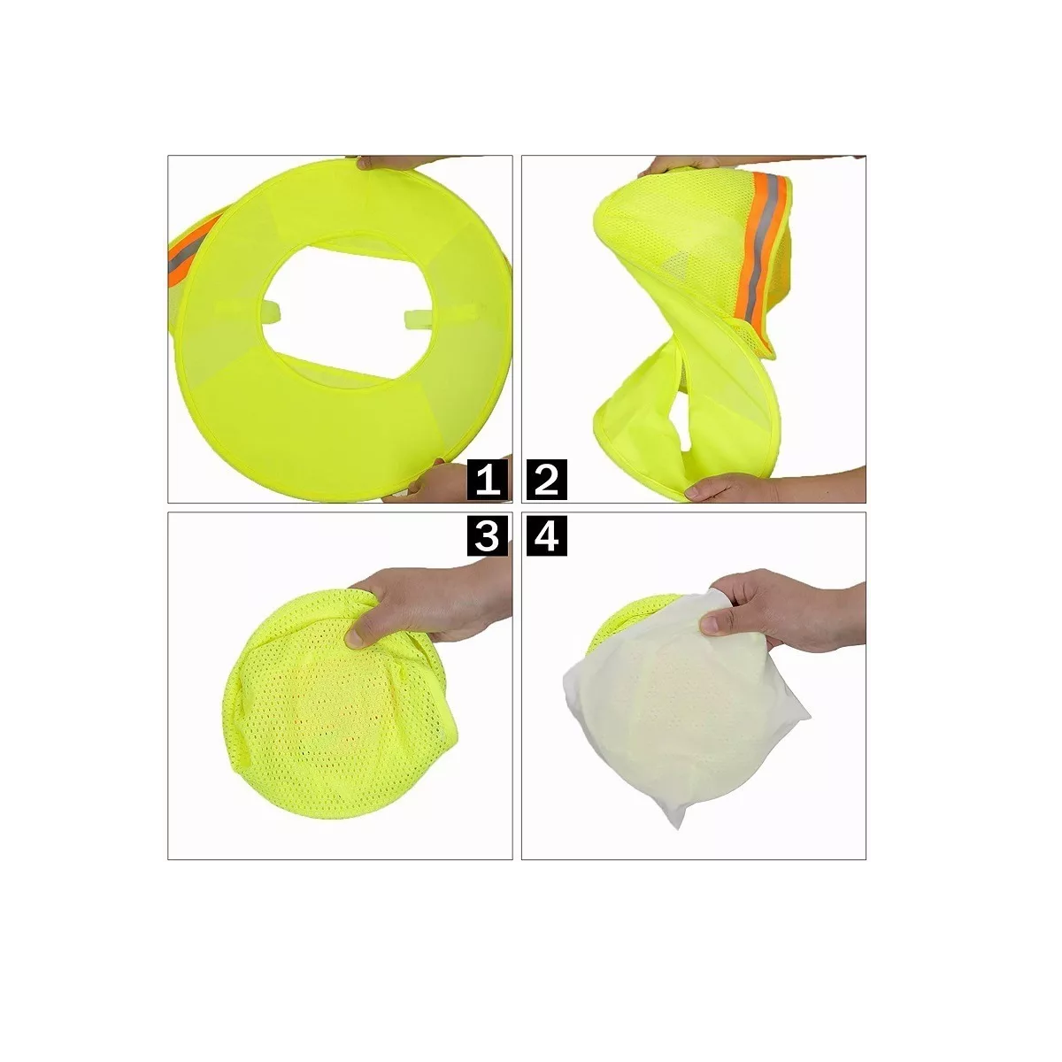 Foto 2 | Sombrilla Para Cascos Cubrecuello con Reflejante + Bandana Eo Safe Imports Esi-10645 Amarillo