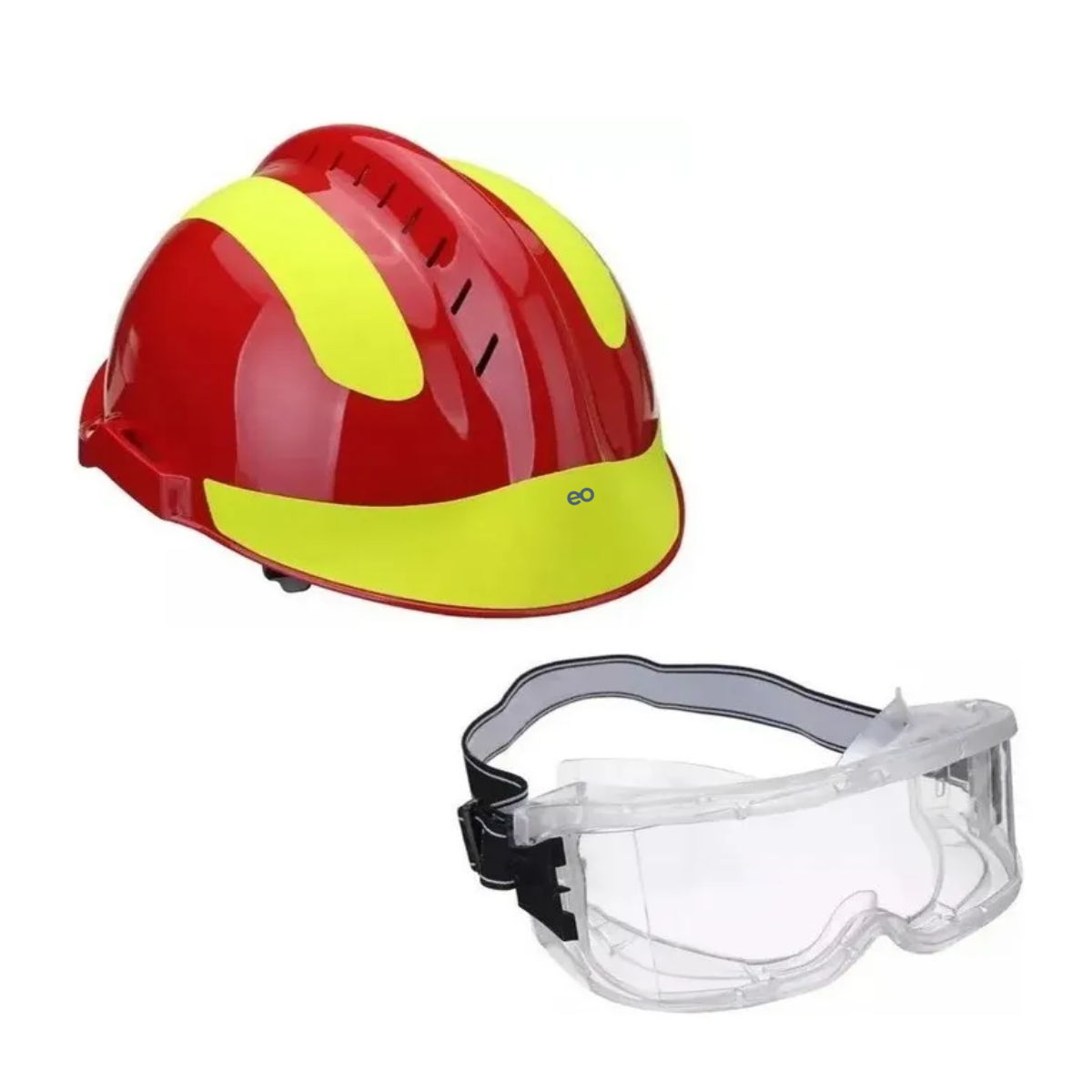 Foto 1 | Casco De Rescate Bomberos Seguridad Con Lampara Y Goggles Eo Safe Imports Esi-19260 Rojo