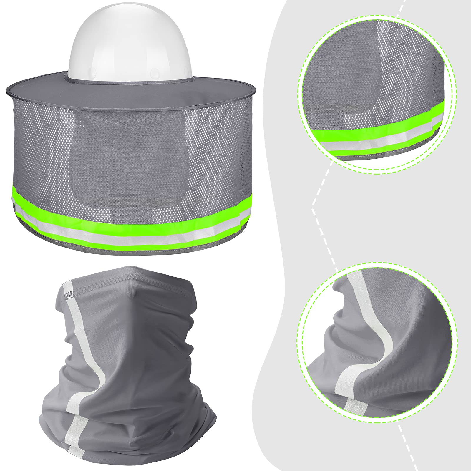 Foto 4 pulgar | Hard Hat Sun Hard Hat De Alta Visibilidad Con Parasol En El Cuello - Venta Internacional.