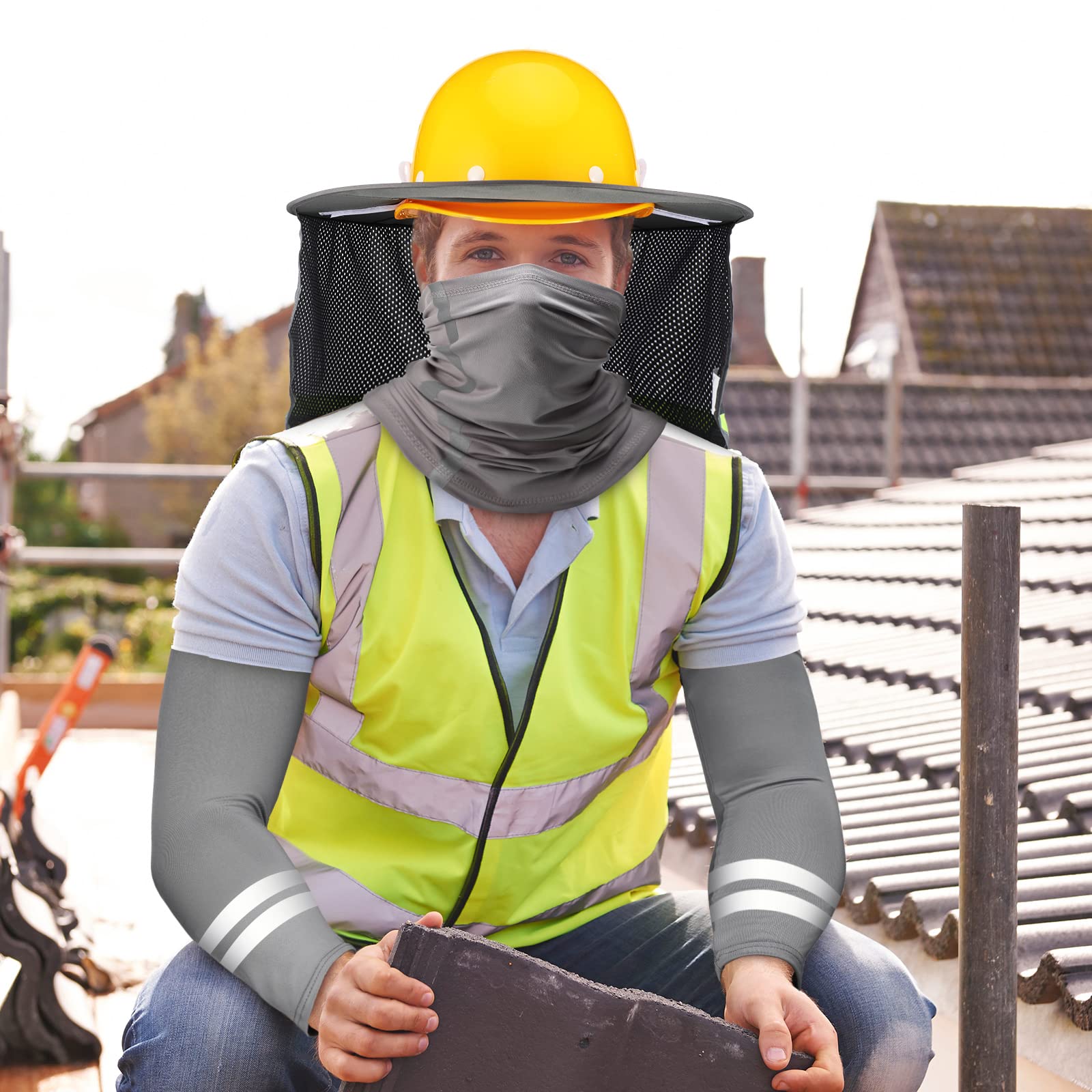 Foto 7 | Hard Hat Sun Hard Hat De Alta Visibilidad Con Parasol En El Cuello - Venta Internacional.