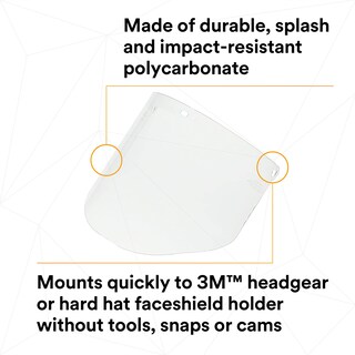 Foto 7 | Policarbonato Transparente Faceshield 3m Wp96 Para Uso Industrial - Venta Internacional.