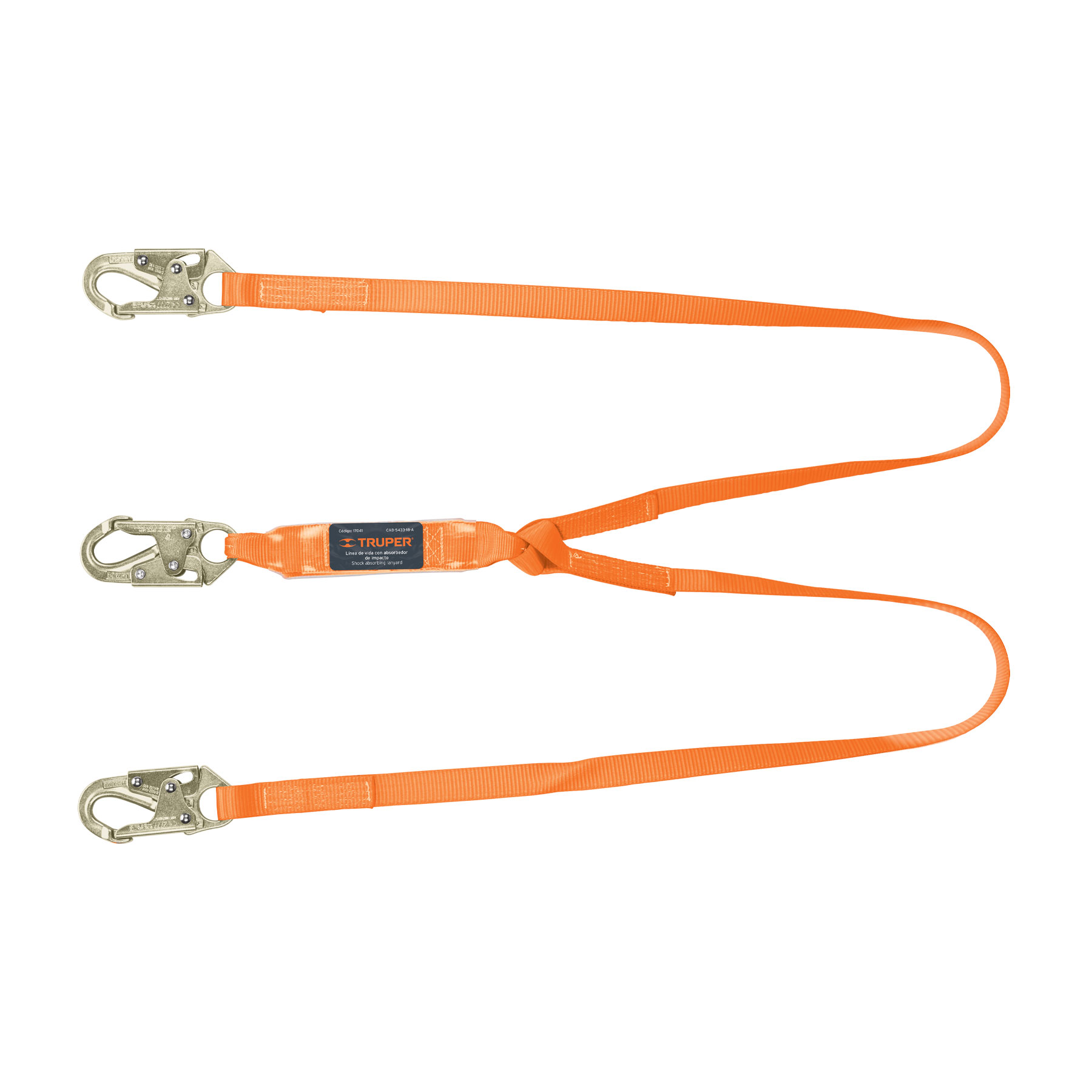 Foto 2 pulgar | Línea de Vida Doble Brazo Truper CAB-5433-18-A color Naranja con Absorbedor de Impacto 1,8 m