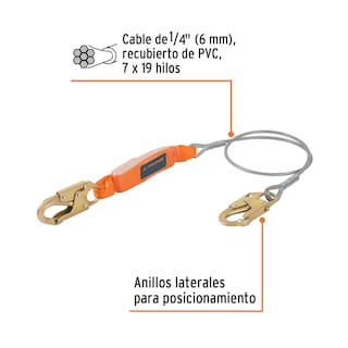 Foto 2 | Línea de Vida Truper color Gris Cable de Acero con Absorbedor de Impacto 1.8 m
