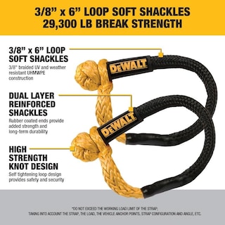 Foto 4 | Kit De Recuperación Kinetic Tow Rope Dewalt Dxbc90006, 8 M, 29.300 Libras - Venta Internacional.