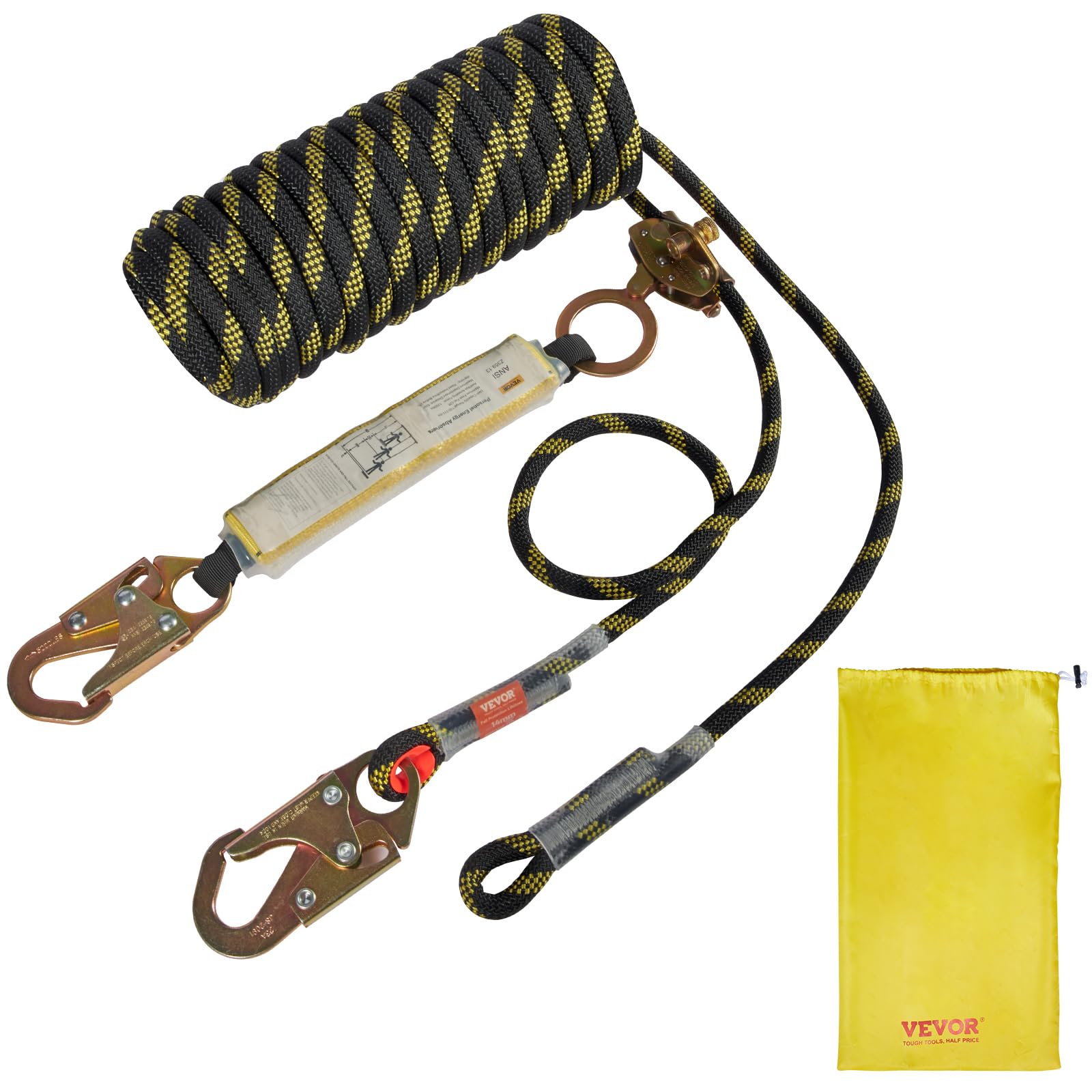 Foto 2 pulgar | Ensamblaje De Salvavidas Vertical Vevor De 0.55 Pulgadas X 25 Pies Con 30 Kn - Venta Internacional.