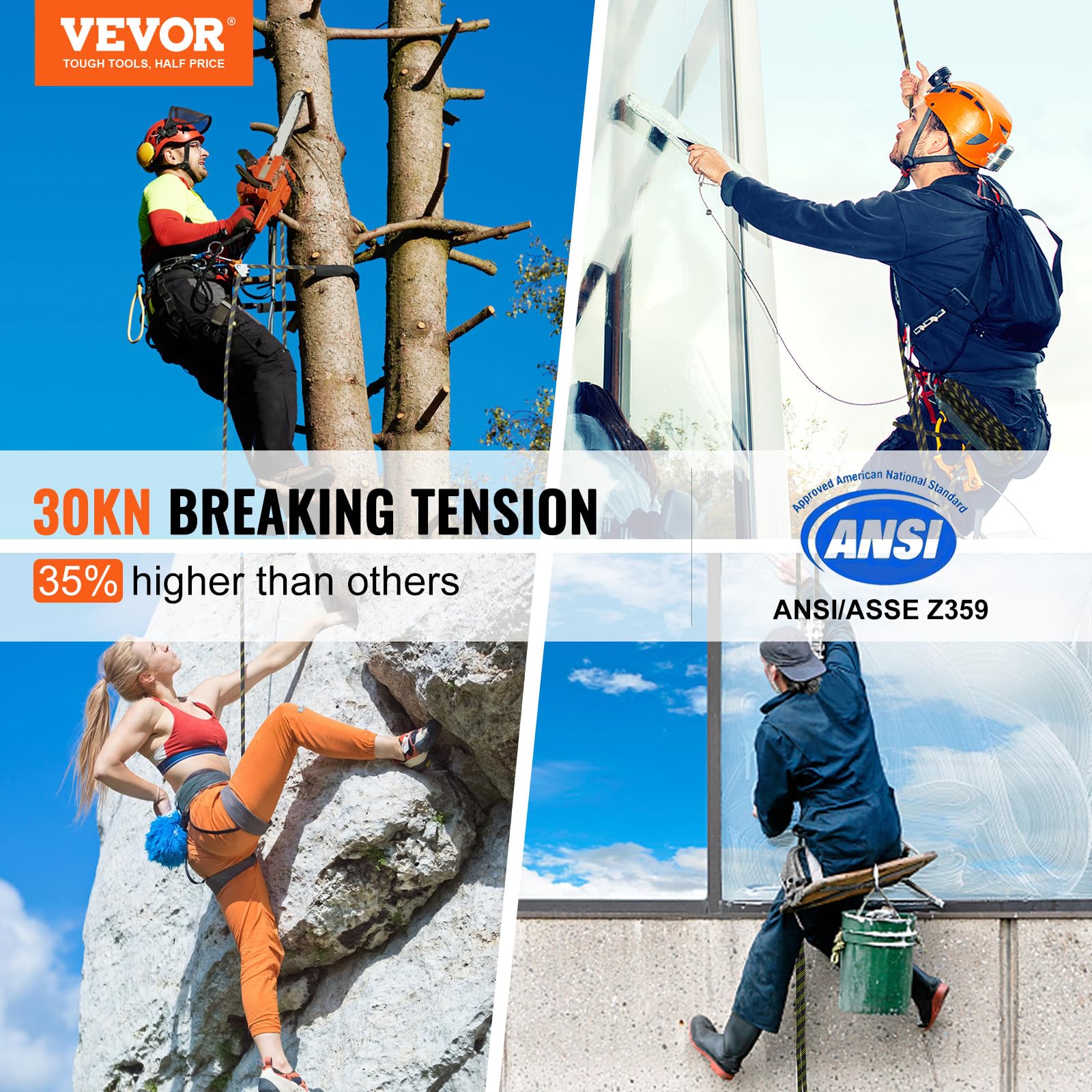 Foto 3 pulgar | Protección Contra Caídas Vevor Vertical Lifeline Assembly De 0,55 Pulgadas X 30 M - Venta Internacional.