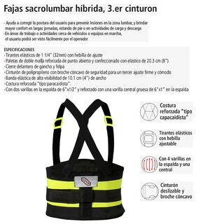 Foto 3 | Faja Sacrolumbar Con Malla Y Tercer Cinturón Iusa Color Amarillo Amarillo