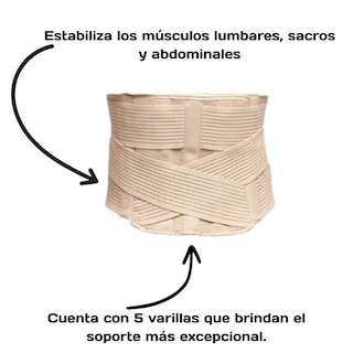 Foto 3 | Soporte Elástico Sacrolumbar Ajustable Senteq con 5 Varillas