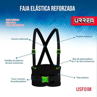 Foto 3 | Faja Elástica Sacrolumbar 3 Cinturones Mediana Urrea