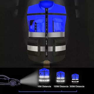 Foto 3 | Chaleco Seguridad Industrial Reflejante Talla Xl Eo Safe Imports Esi-14611 Azul