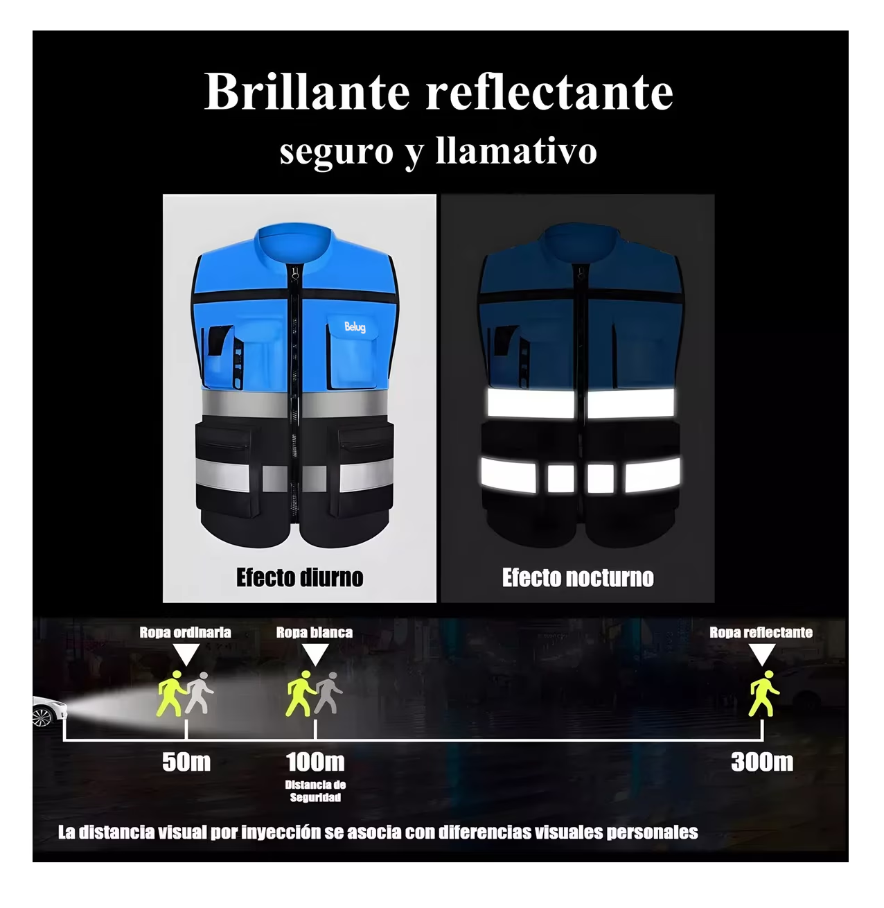 Foto 5 pulgar | Chaleco de Seguridad Reflejante Industrial Superbrillante Azul Xl