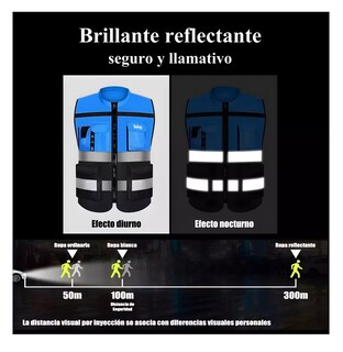Foto 4 | Chaleco de Seguridad Reflejante Industrial Superbrillante Azul Xl