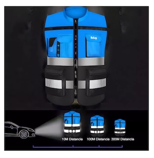 Foto 5 | Chaleco de Seguridad Reflejante Industrial Superbrillante Azul Xl