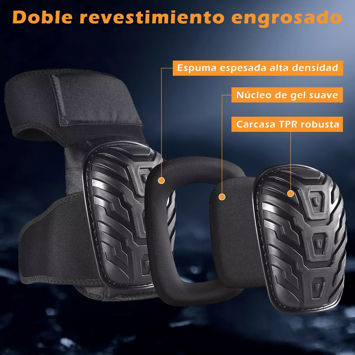 Foto 4 pulgar | Par De Rodilleras Para Trabajos De Construcción Eo Safe Imports Esi-15425 Negro