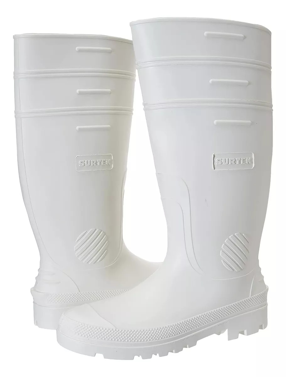 Botas De Hule Sanitarias Pvc Antiderrapante Surtek Blancas #26