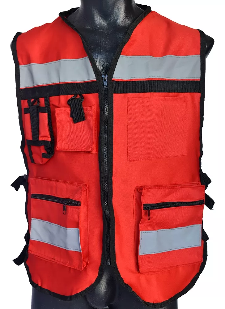 Foto 1 | Chaleco Seguridad Industrial Brigadista Reflejante Textil Rojo