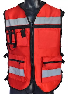 Foto 1 | Chaleco Seguridad Industrial Brigadista Reflejante Textil Rojo