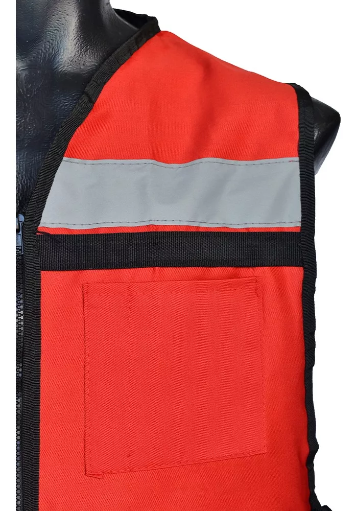 Foto 3 pulgar | Chaleco Seguridad Industrial Brigadista Reflejante Textil Rojo
