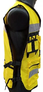 Foto 4 | Chaleco Seguridad Industrial Brigadista Reflejante Textil Color Amarillo Canario