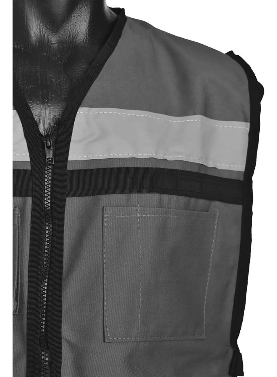 Foto 4 pulgar | Chaleco Seguridad Industrial Brigadista Reflejante Textil Gris Oxford