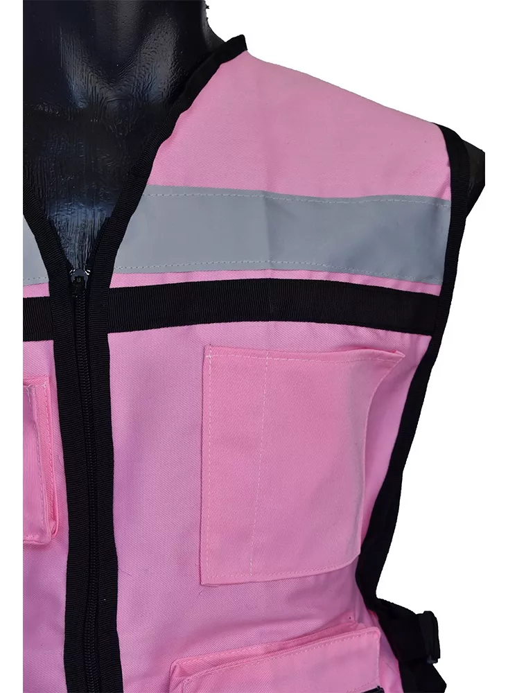 Foto 3 pulgar | Chaleco Seguridad Industrial Brigadista Reflejante Textil Color Rosa Pastel